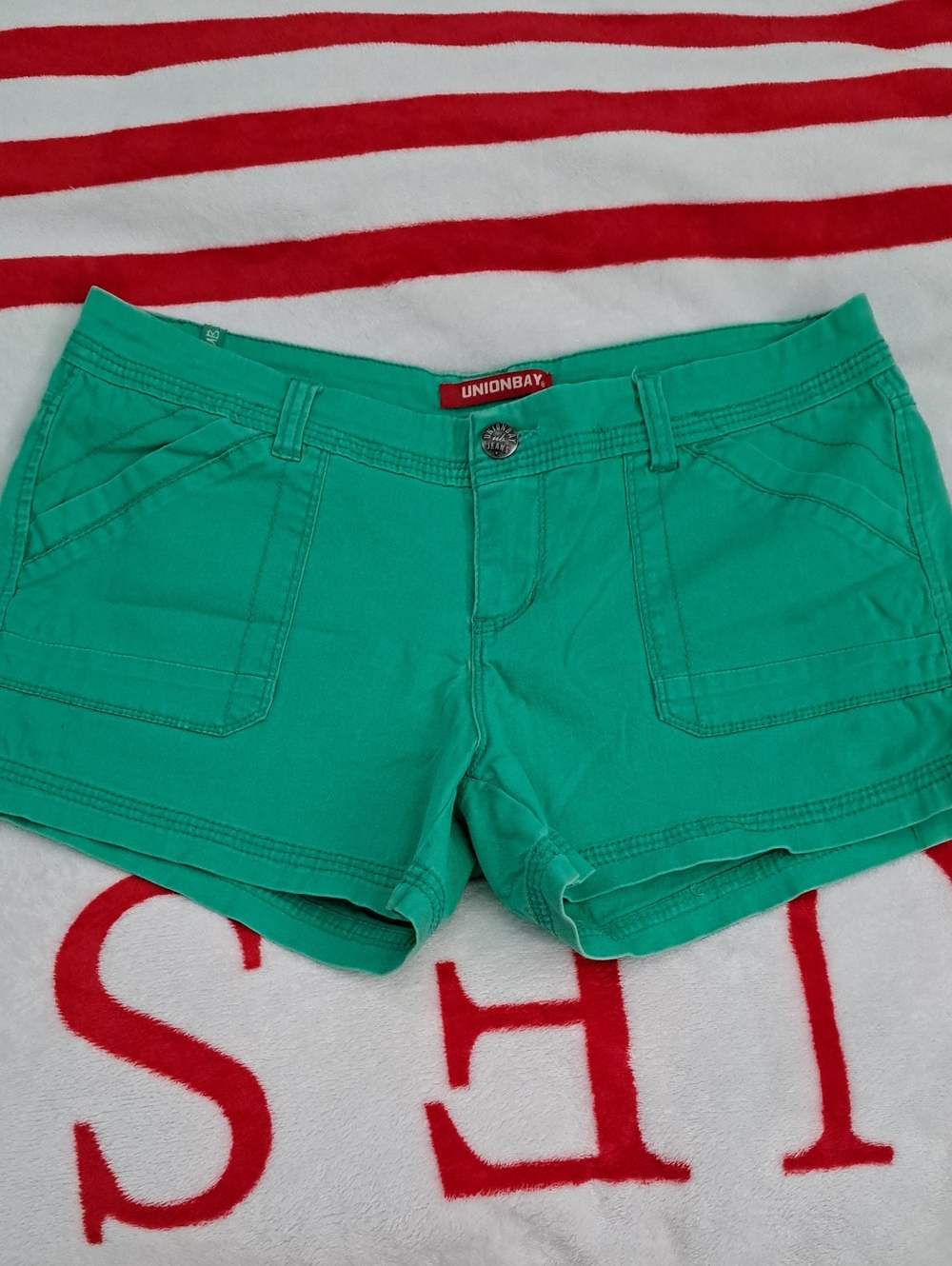 UNIONBAY Women's Teal Green Casual Jean Shorts